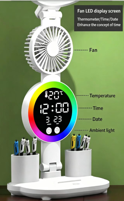 Lampada da scrivania per studio, protezione per gli occhi, ideale per i compiti a casa, con spina, a doppio uso, per lettura e comodino, a LED dimmerabile._voghion.com